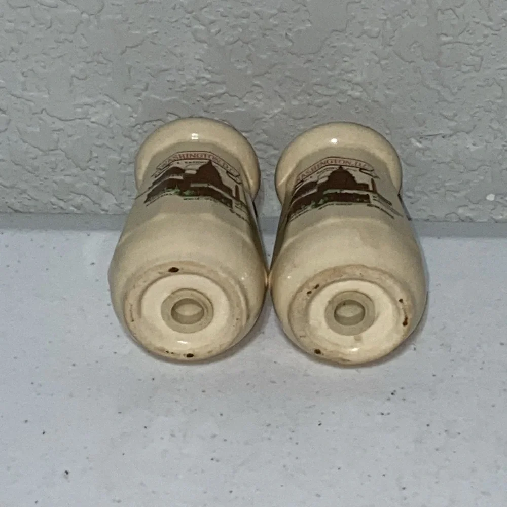 VTG Silberne Salt And Pepper Shakers Set Washington DC Monument White House